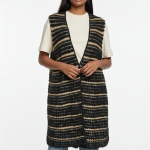Chico's Black and Gold Sweater Vest sz XL/XXL